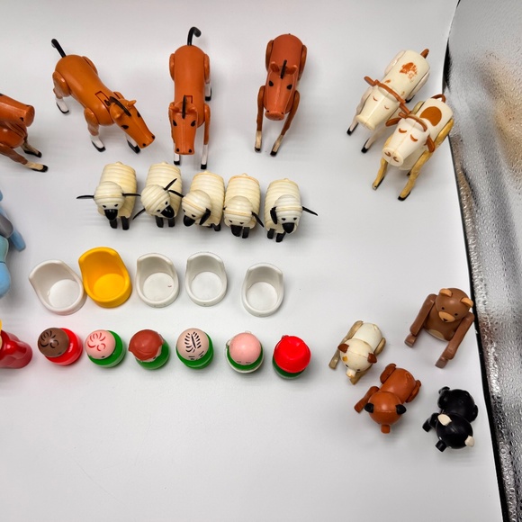 Vintage Fisher Price Little People Farm‎ Animals Figures Kenner Tree Tot Chairs - Picture 15 of 16